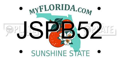 JSPB52 Florida License Plate