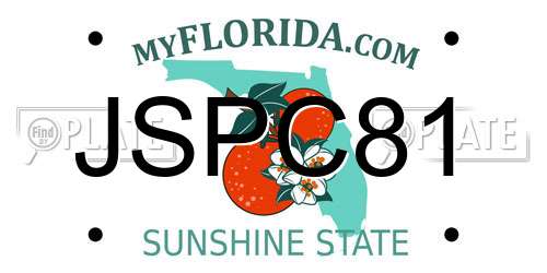 JSPC81 Florida License Plate