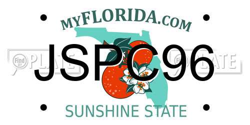 JSPC96 Florida License Plate