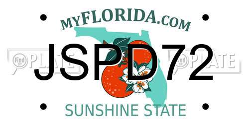 JSPD72 Florida License Plate