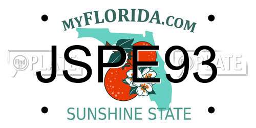 JSPE93 Florida License Plate