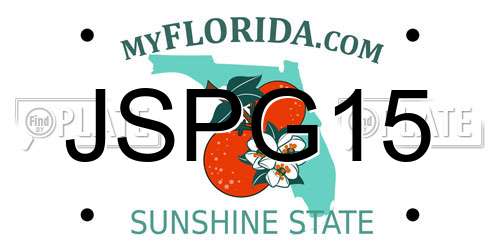 JSPG15 Florida License Plate