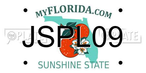 JSPL09 Florida License Plate