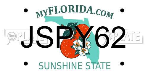 JSPY62 Florida License Plate