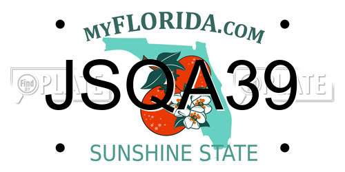 JSQA39 Florida License Plate