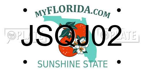 JSQJ02 Florida License Plate