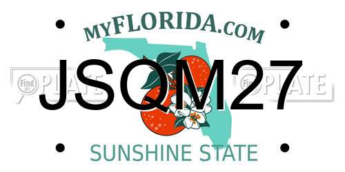 JSQM27 Florida License Plate