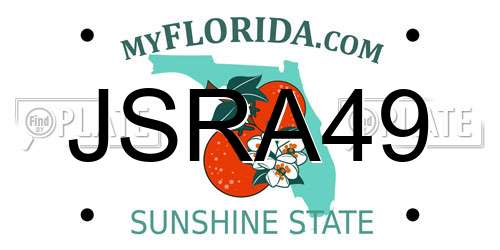 JSRA49 Florida License Plate