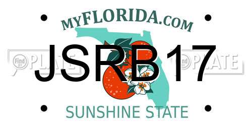 JSRB17 Florida License Plate