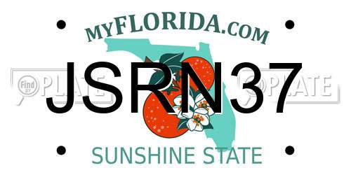 JSRN37 Florida License Plate