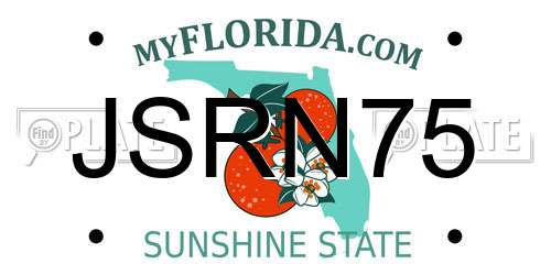 JSRN75 Florida License Plate
