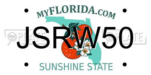 JSRW50 Florida License Plate