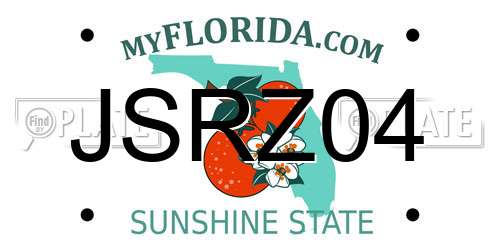 JSRZ04 Florida License Plate