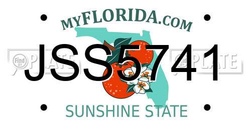 JSS5741 Florida License Plate