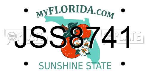 JSS8741 Florida License Plate