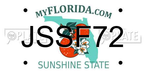 JSSF72 Florida License Plate