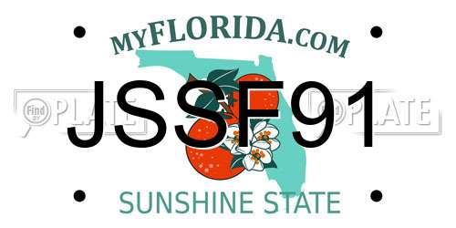 JSSF91 Florida License Plate
