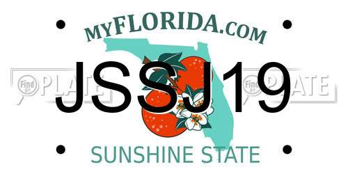 JSSJ19 Florida License Plate