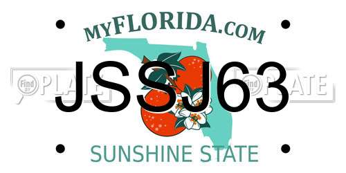 JSSJ63 Florida License Plate