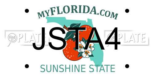 JSTA4 Florida License Plate