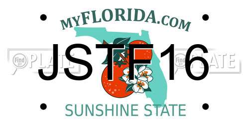JSTF16 Florida License Plate
