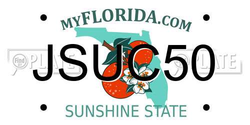 JSUC50 Florida License Plate