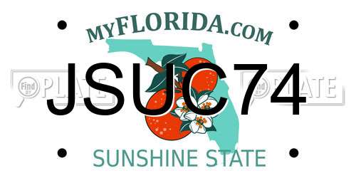 JSUC74 Florida License Plate