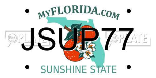JSUP77 Florida License Plate