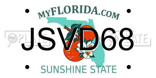 JSVD68 Florida License Plate