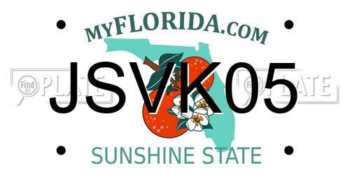 JSVK05 Florida License Plate