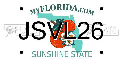 JSVL26 Florida License Plate