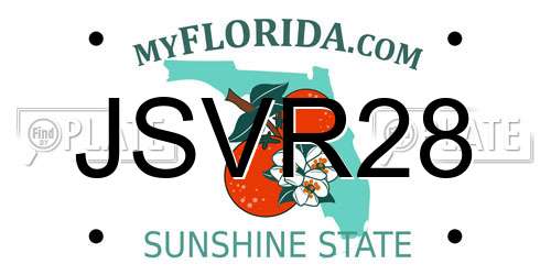 JSVR28 Florida License Plate