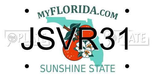 JSVR31 Florida License Plate