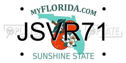 JSVR71 Florida License Plate