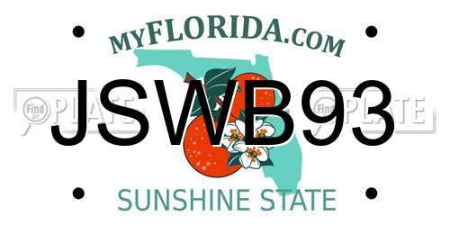 JSWB93 Florida License Plate