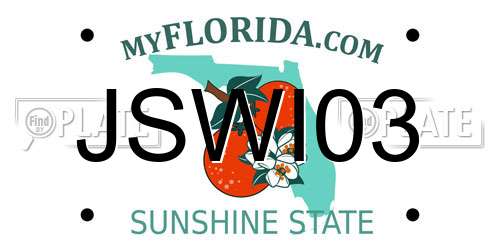 JSWI03 Florida License Plate