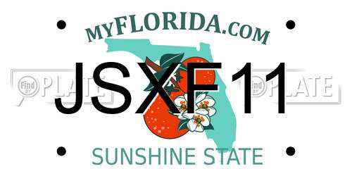 JSXF11 Florida License Plate