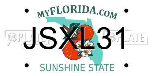 JSXL31 Florida License Plate