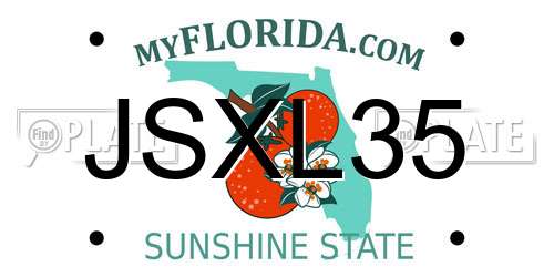 JSXL35 Florida License Plate