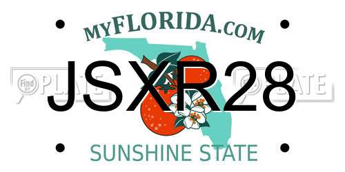 JSXR28 Florida License Plate