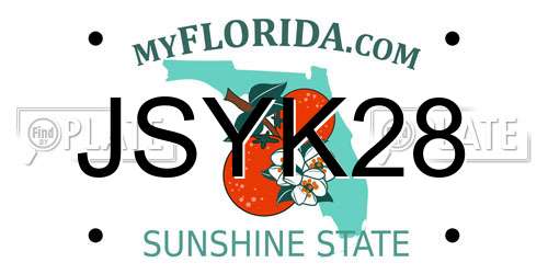 JSYK28 Florida License Plate