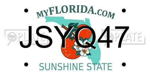 JSYQ47 Florida License Plate