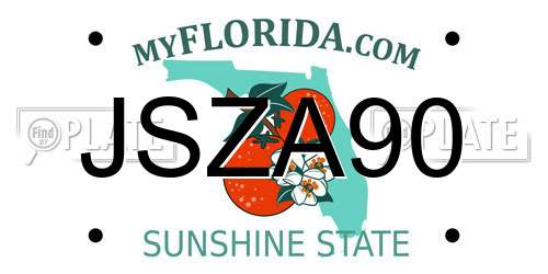 JSZA90 Florida License Plate