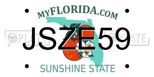 JSZE59 Florida License Plate