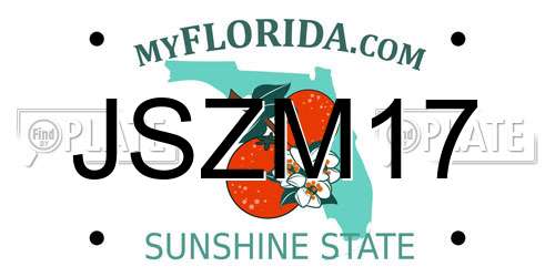 JSZM17 Florida License Plate