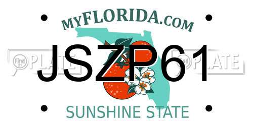 JSZP61 Florida License Plate