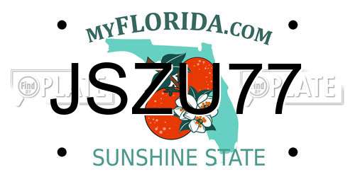 JSZU77 Florida License Plate