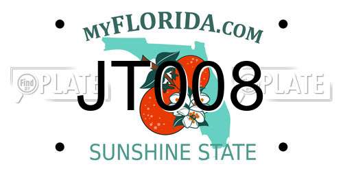 JT008 Florida License Plate