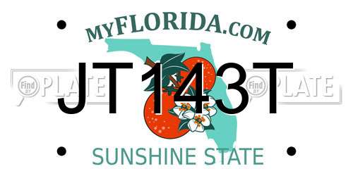 JT143T Florida License Plate