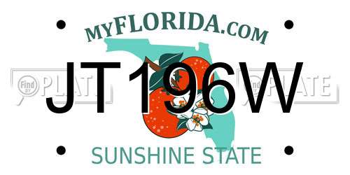 JT196W Florida License Plate